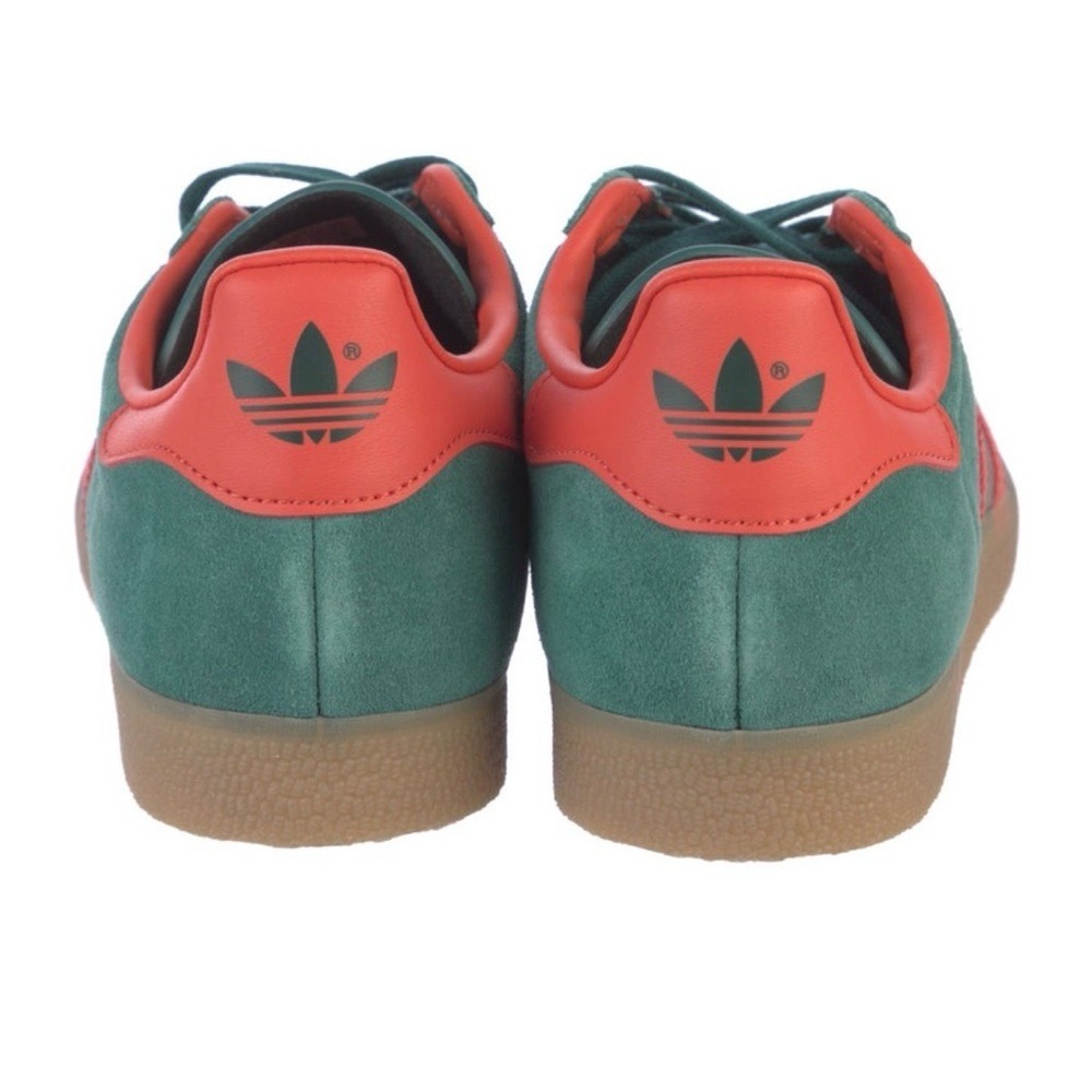 Adidas Gazelle Green Orange Suede Gum Sole Sneakers IG4988 - Picture 3 of 5